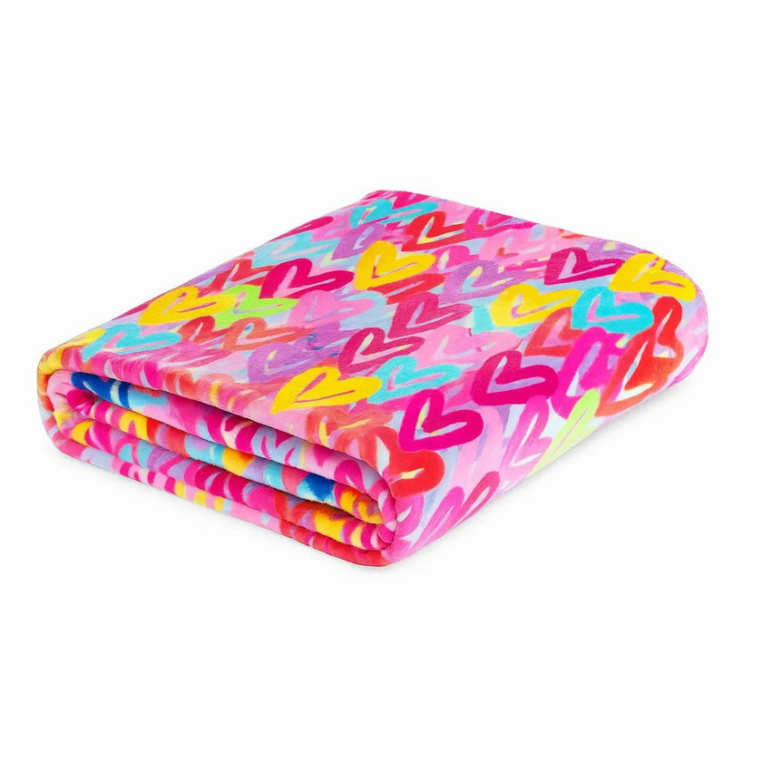 Graffiti Hearts Plush Blanket