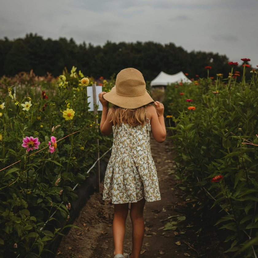 Hikari Pintuck Dress| Mustard Sage Blossom