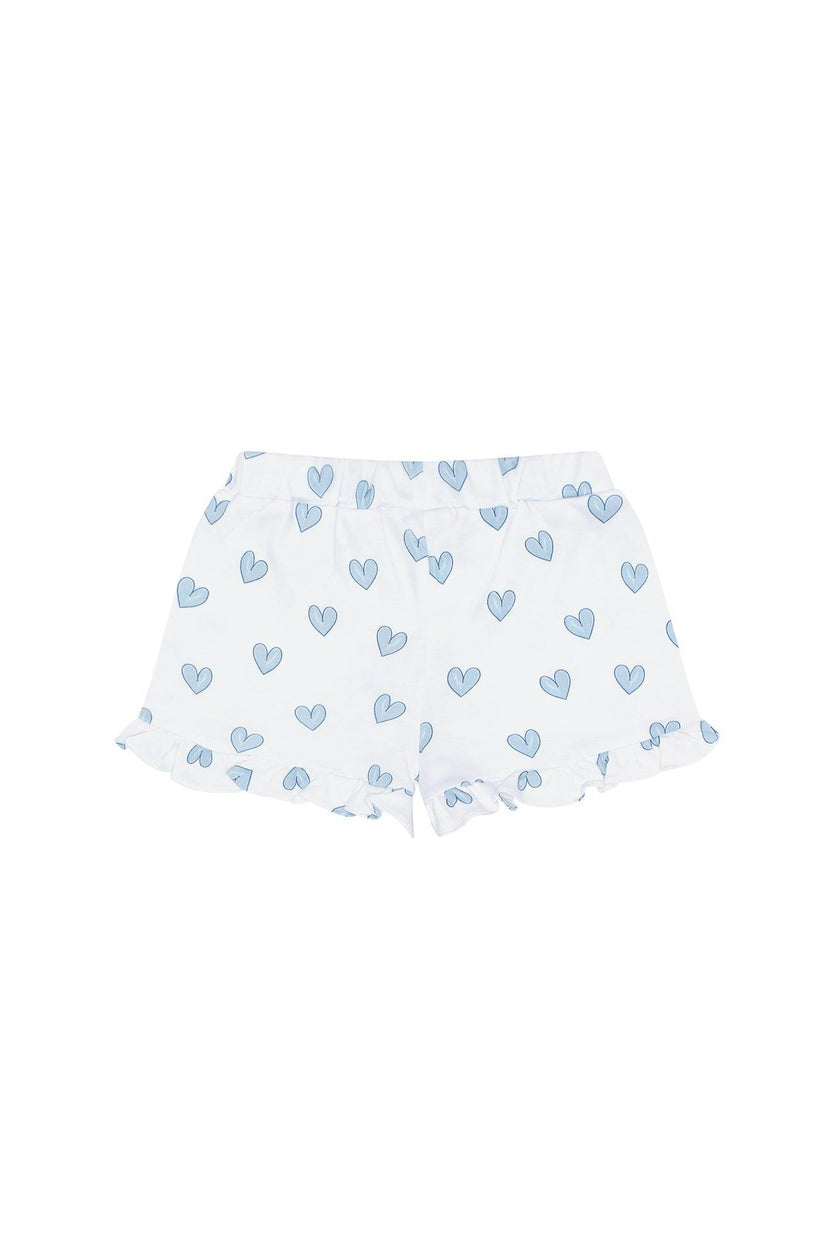 Blue Heart Print Shorts