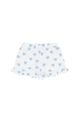 Blue Heart Print Shorts
