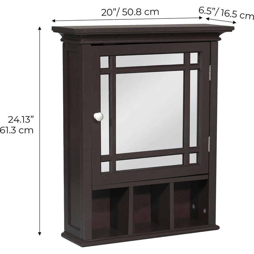 Neal Wooden Medicine Cabinet with Mirrored Door