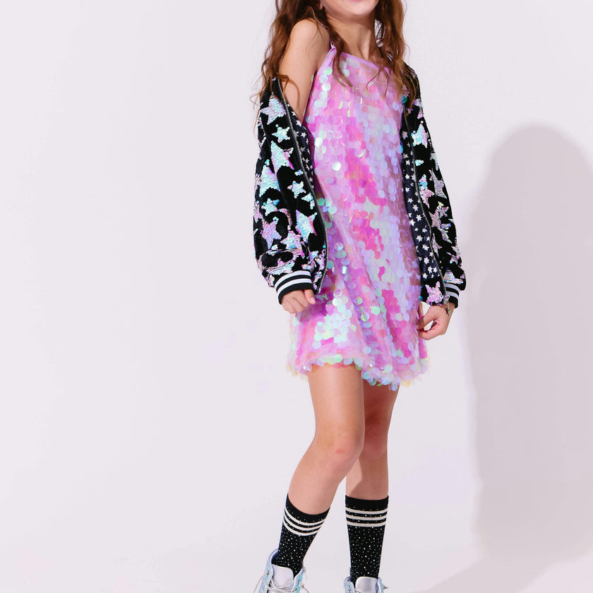 Starry Night Velvet Bomber