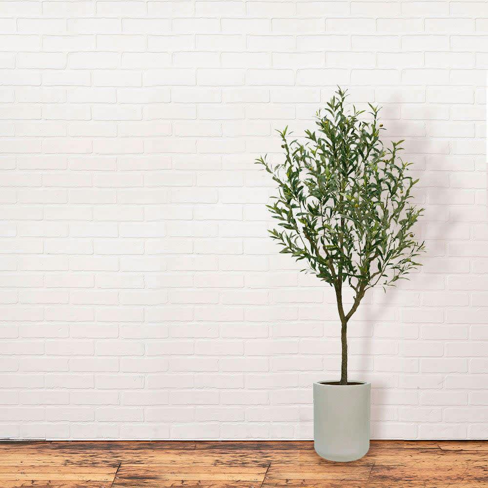 Artificial 7' Olive Tree with Artisan Mediterranean Planter