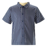 Striped Classic Collar Short Sleeve Button-Down Shirt