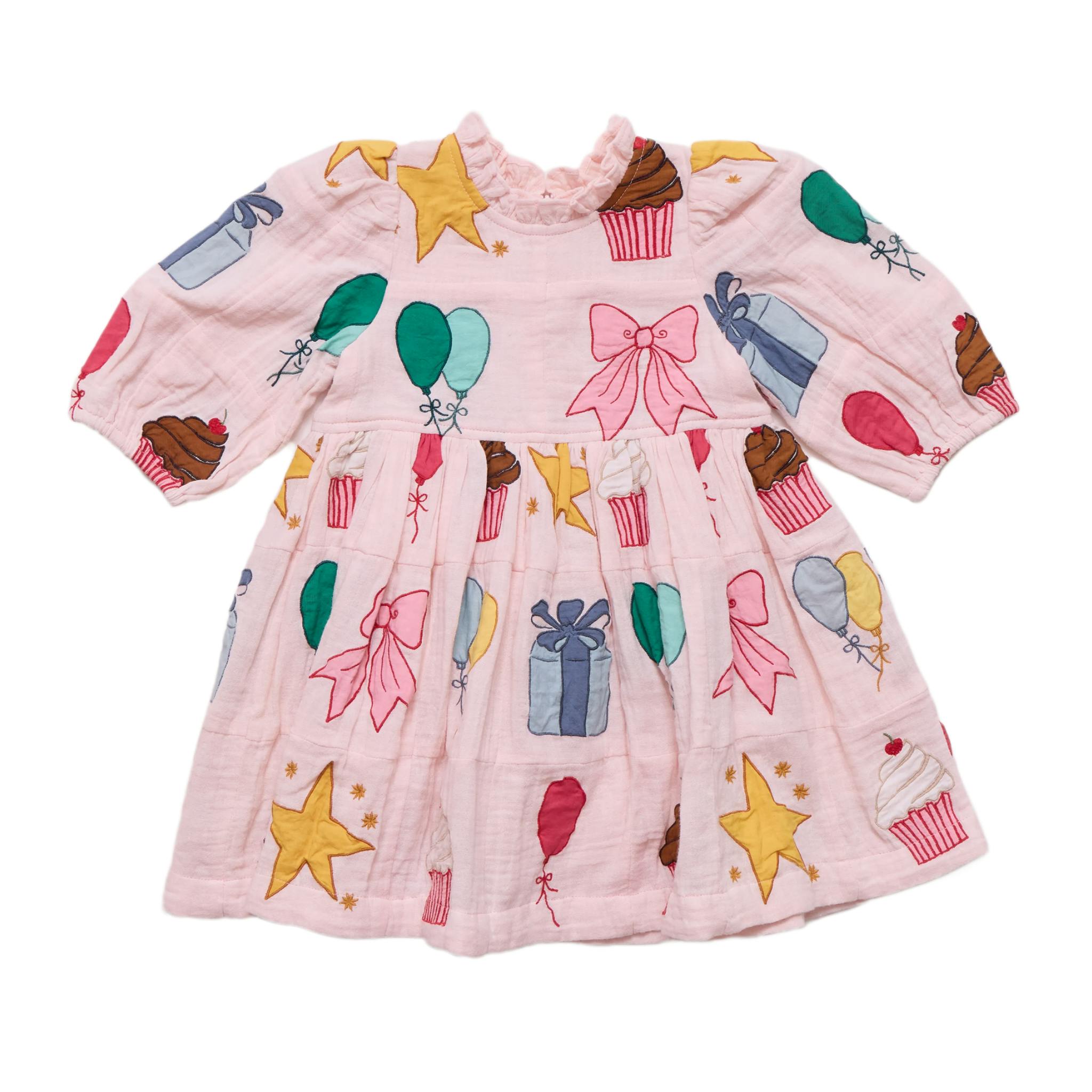 Girls Jessa Dress - Birthday Embroidery