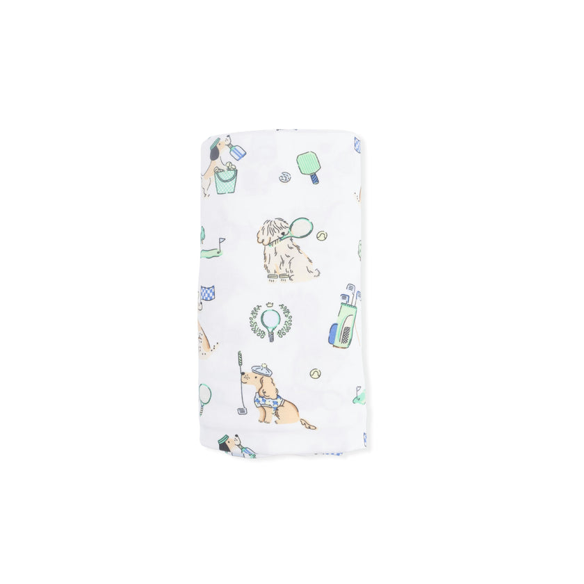 Country Club Dogs Neutral - Swaddle Blanket