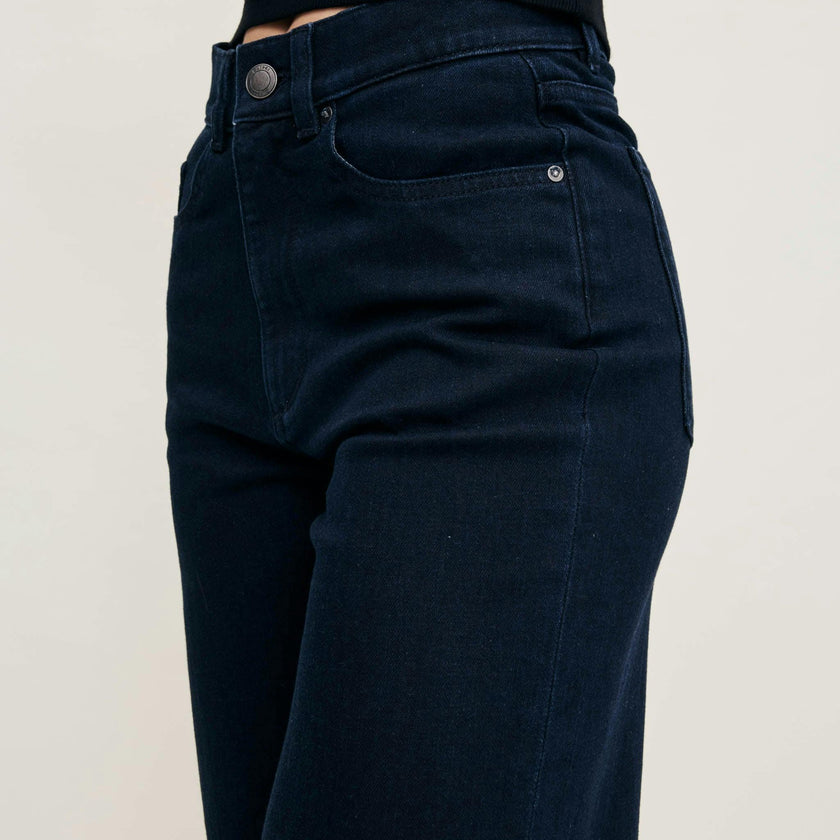 Hepburn Wide Leg Petite High Rise 25" Jeans | Flatiron