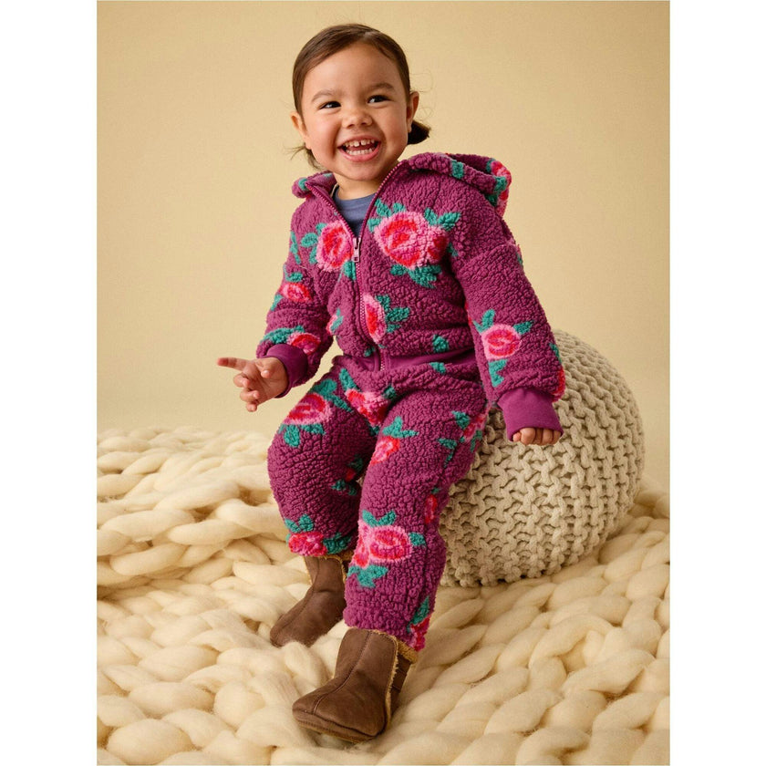 Teddy Fleece Baby Hoodie, Purple