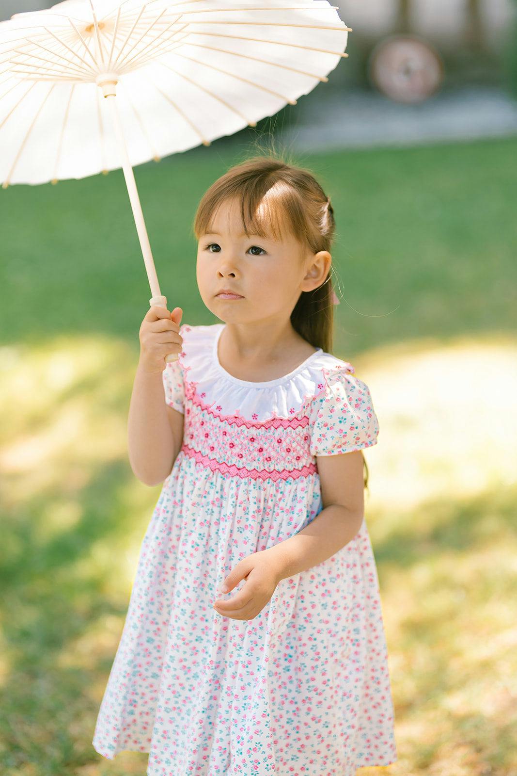 Isadora Pink Floral Empire Dress