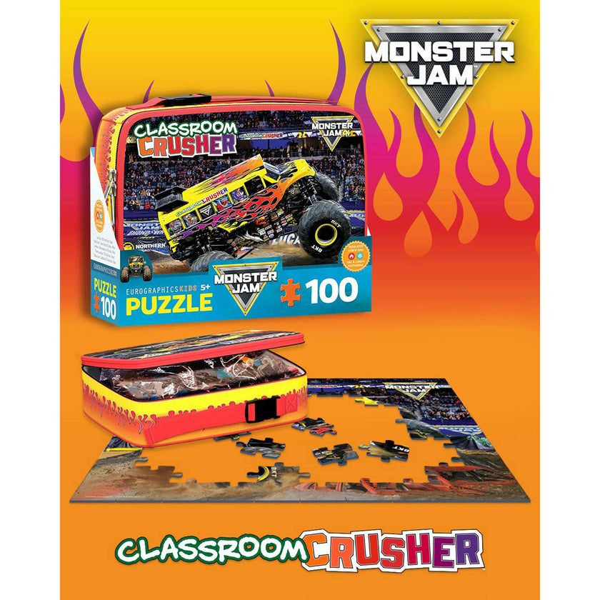 Monster Jam: Lunch Bag & 100pc Puzzle - Classroom Crusher