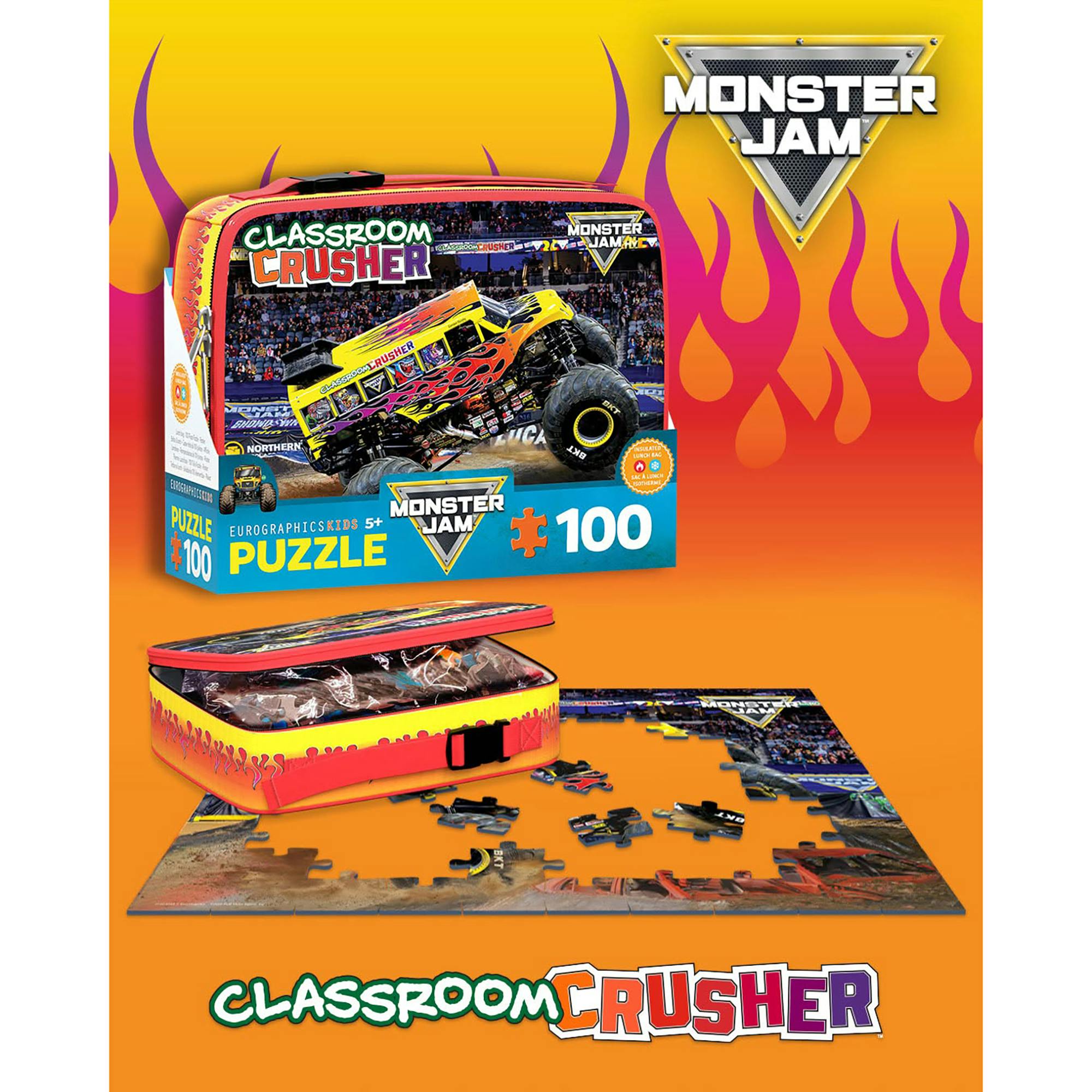 Monster Jam: Lunch Bag & 100pc Puzzle - Classroom Crusher