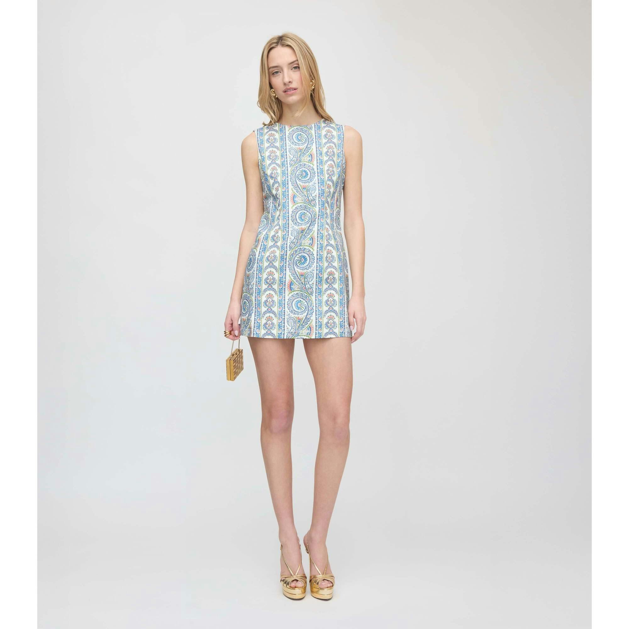 The Viola Dress - Blue Corsica Paisley