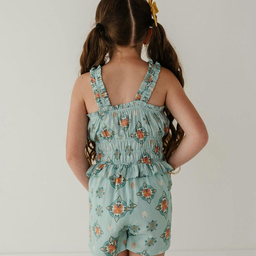 Ruffle Strap Shorts Romper