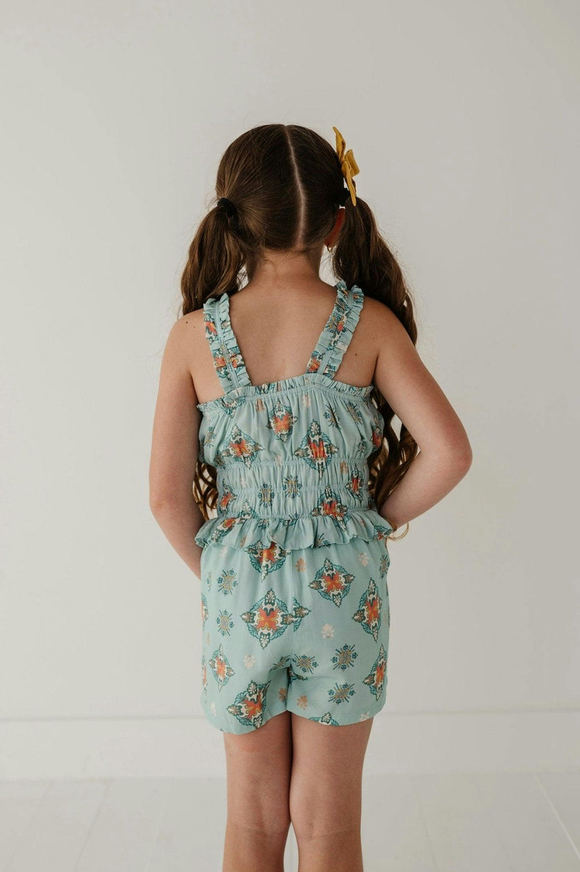 Ruffle Strap Shorts Romper