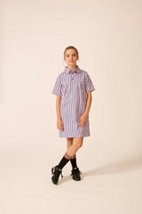 Shirtdress in Blue Note Stripe