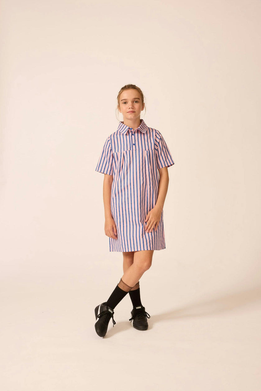 Shirtdress in Blue Note Stripe