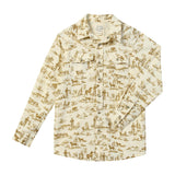 RODEO Cream Western Print  WOVEN SHIRT