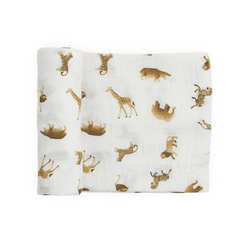 Organic Cotton Muslin Swaddle Blanket - Animal Crackers