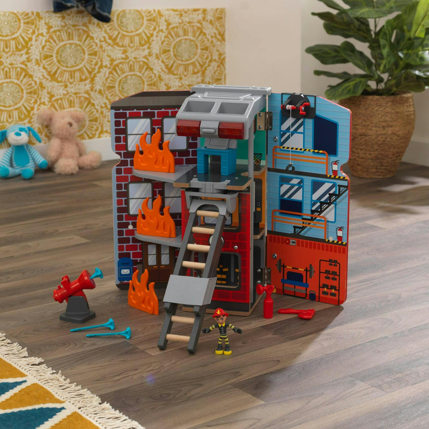 KidKraft Adventure Bound™: 2-in-1 Transforming Fire Truck Play Set