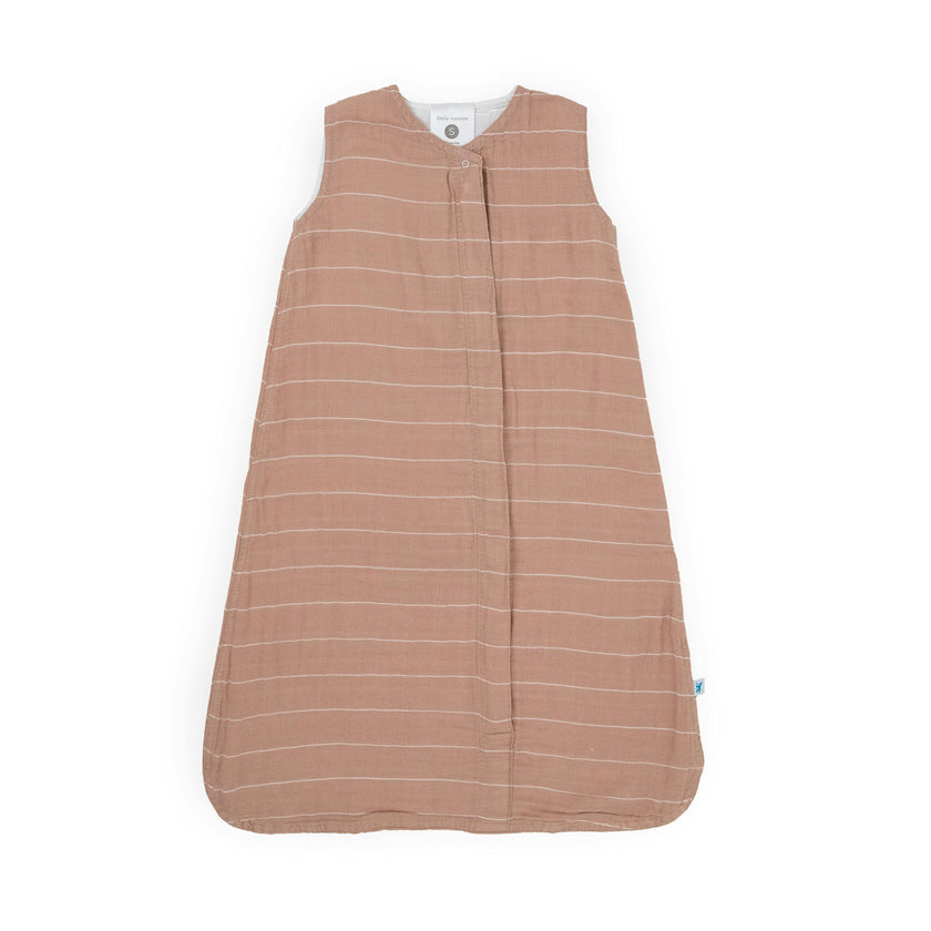Cotton Muslin Sleep Bag - Mauve Stripe