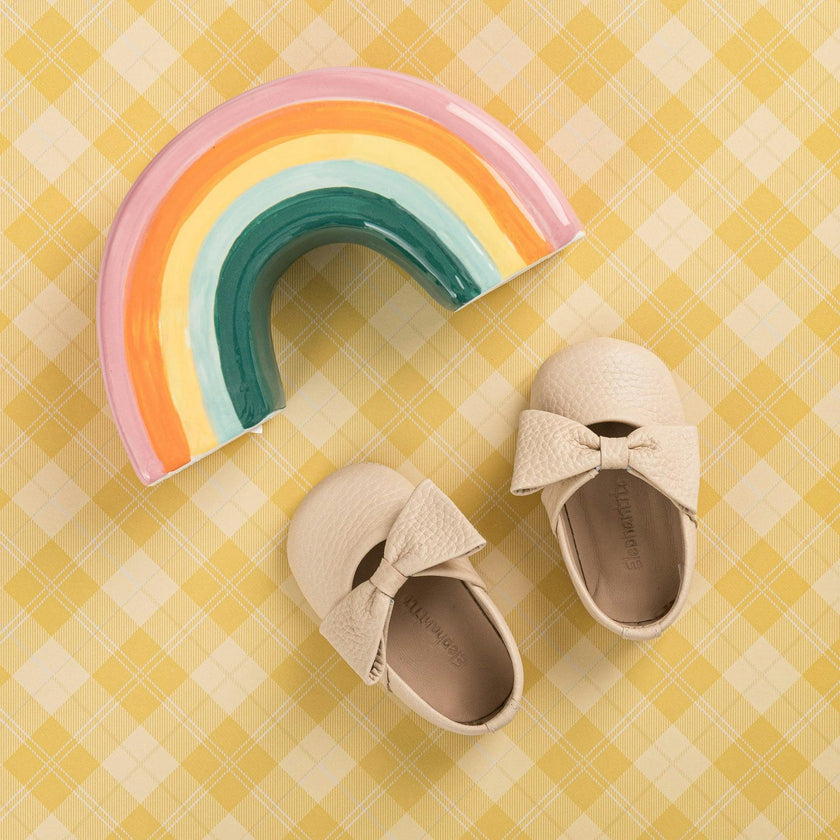 Baby Bow Ballet Flat | Cream Leather