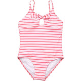 Coral Stripe Sustainable Bow Swimsuit
