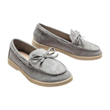Gray Suede Formal Laced Loafers