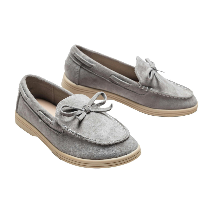 Gray Suede Formal Laced Loafers