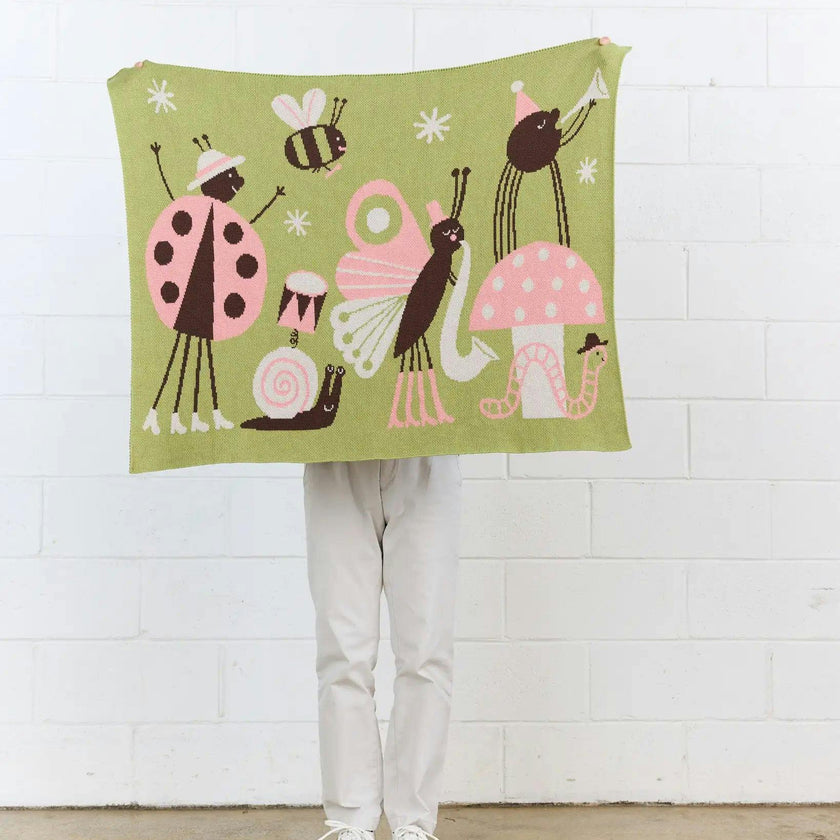 Bug Band Knit Mini Blanket