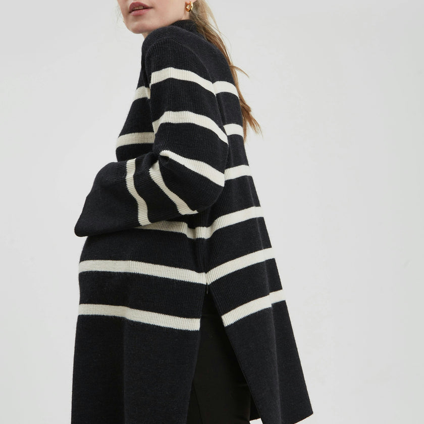 Sarabeth Neck Long Sleeve Maternity Sweater