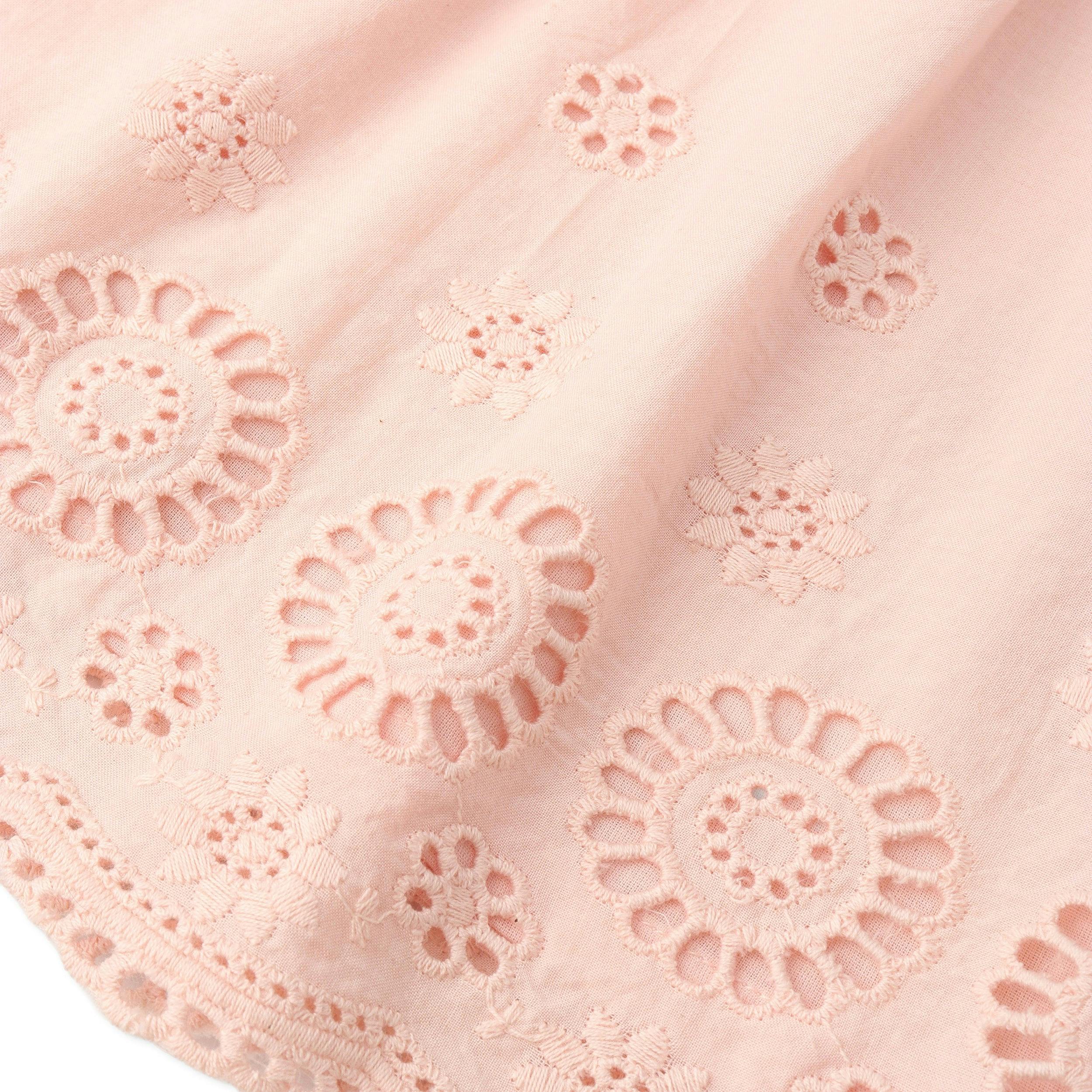 Organic Eyelet Top And Pant Set - Blush Eyelet