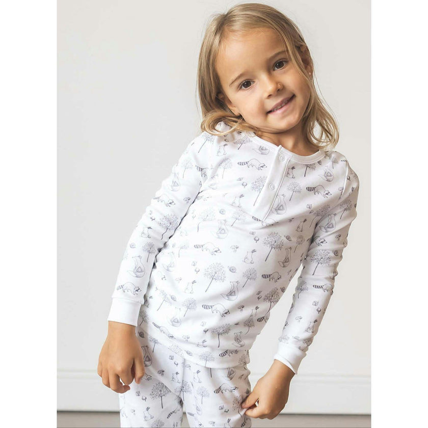 Gray Raccoon Pima Long Pajama Set