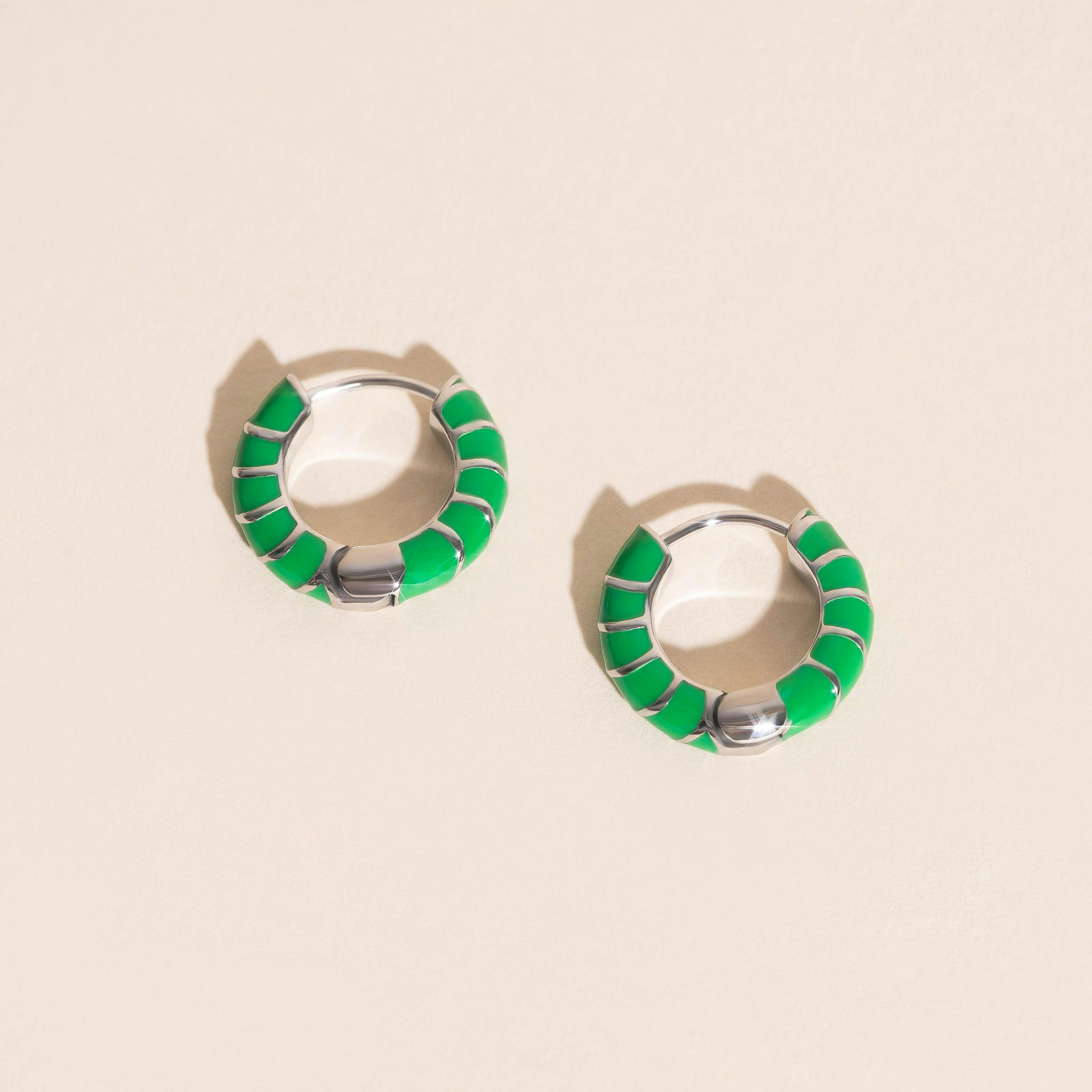 Color Chunky Rounded Huggie Hoop Earrings