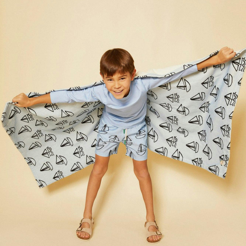 Recycled Sailboats Kid Swim Trunk