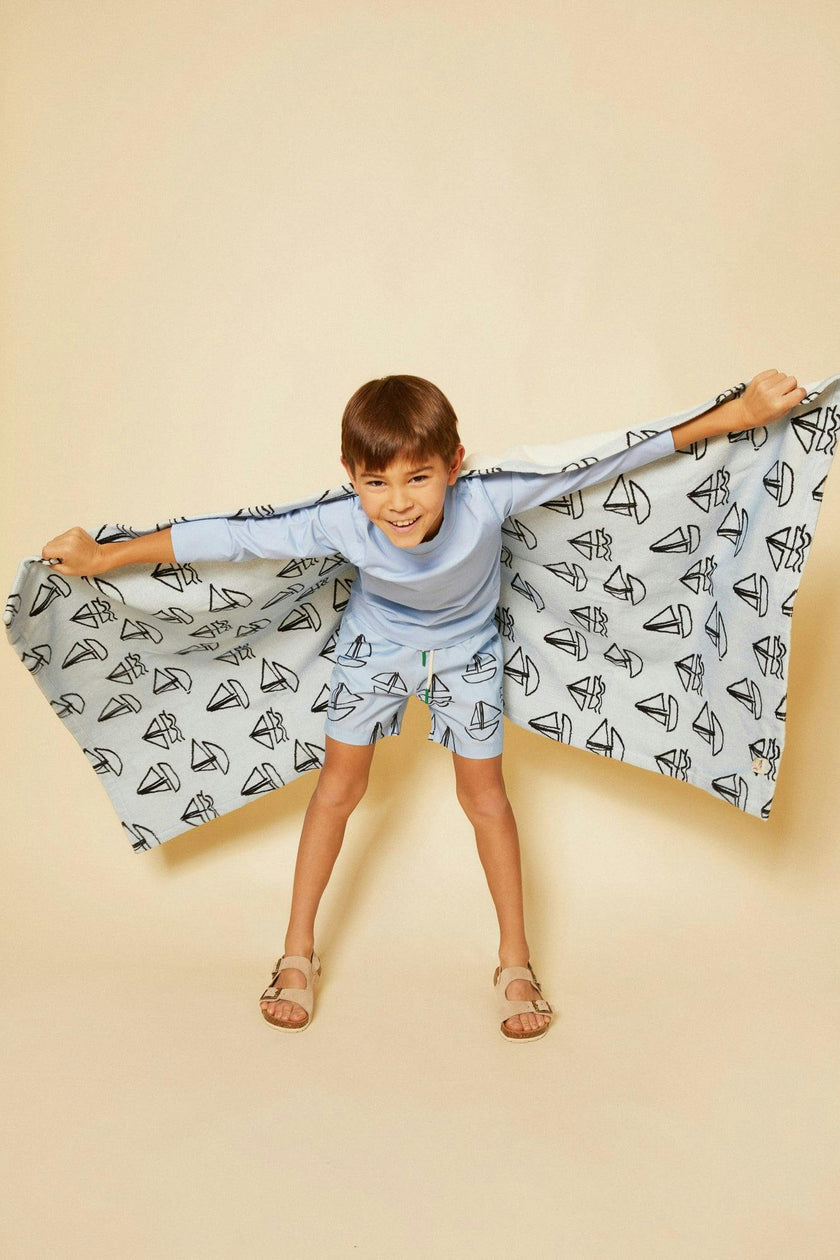 Recycled Sailboats Kid Swim Trunk