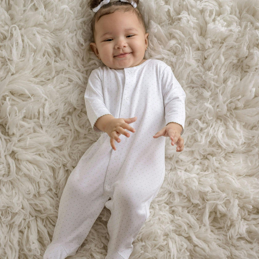 Sage Polka Dot Pima Footie