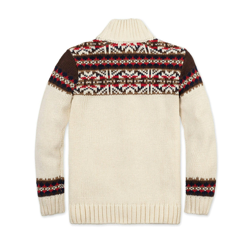 Organic Full Zip Mock Neck Sweater