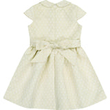 Anna Peter Pan Collar Cap Sleeve Dress, Gold