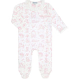 Pink Lone Star Toile Print Crossover Footie