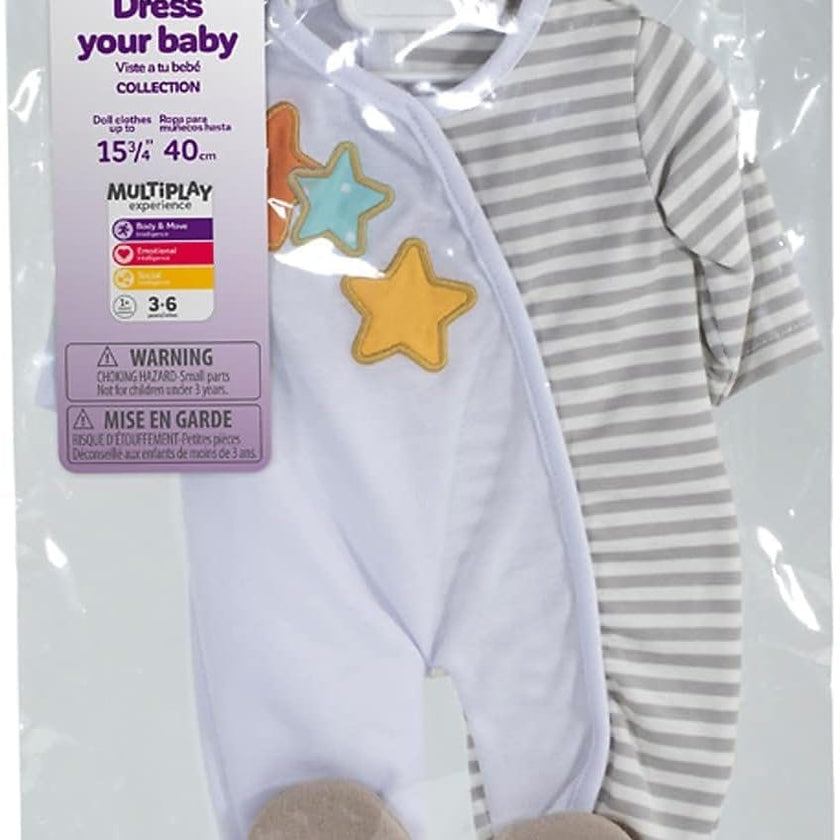 Gender Neutral Pajamas Outfit for 15 3/4" Baby Doll