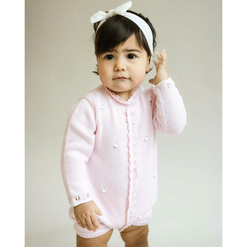 Rosette Knit Bubble Romper