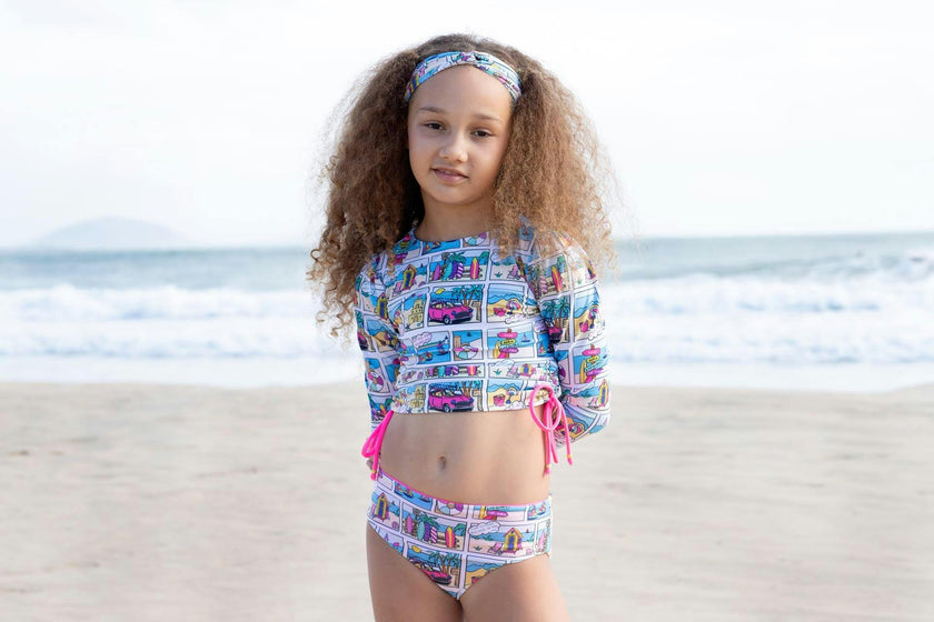 Girls Bikini Set (Side Tie Top & Reversible Bottoms) Bondi