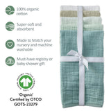 RILEY 5-Pack Crinkle Muslin Burp Cloths
