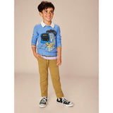 Boji & Train Graphic Tee, Blue