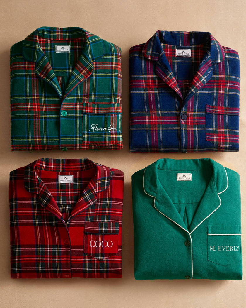 Kid's Brushed Twill Pajama Set in Windsor Tartan