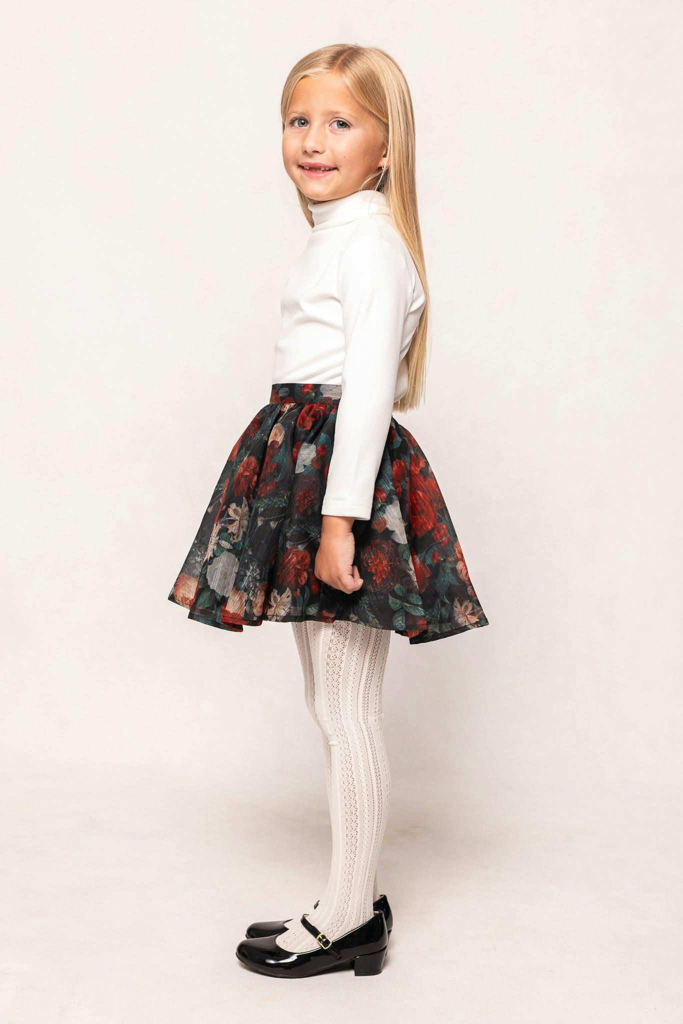 Mini Vanessa Skirt in Midnight Roses