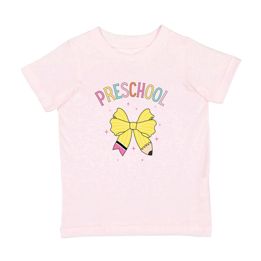 Preschool Pencil Bow Short Sleeve T-Shirt