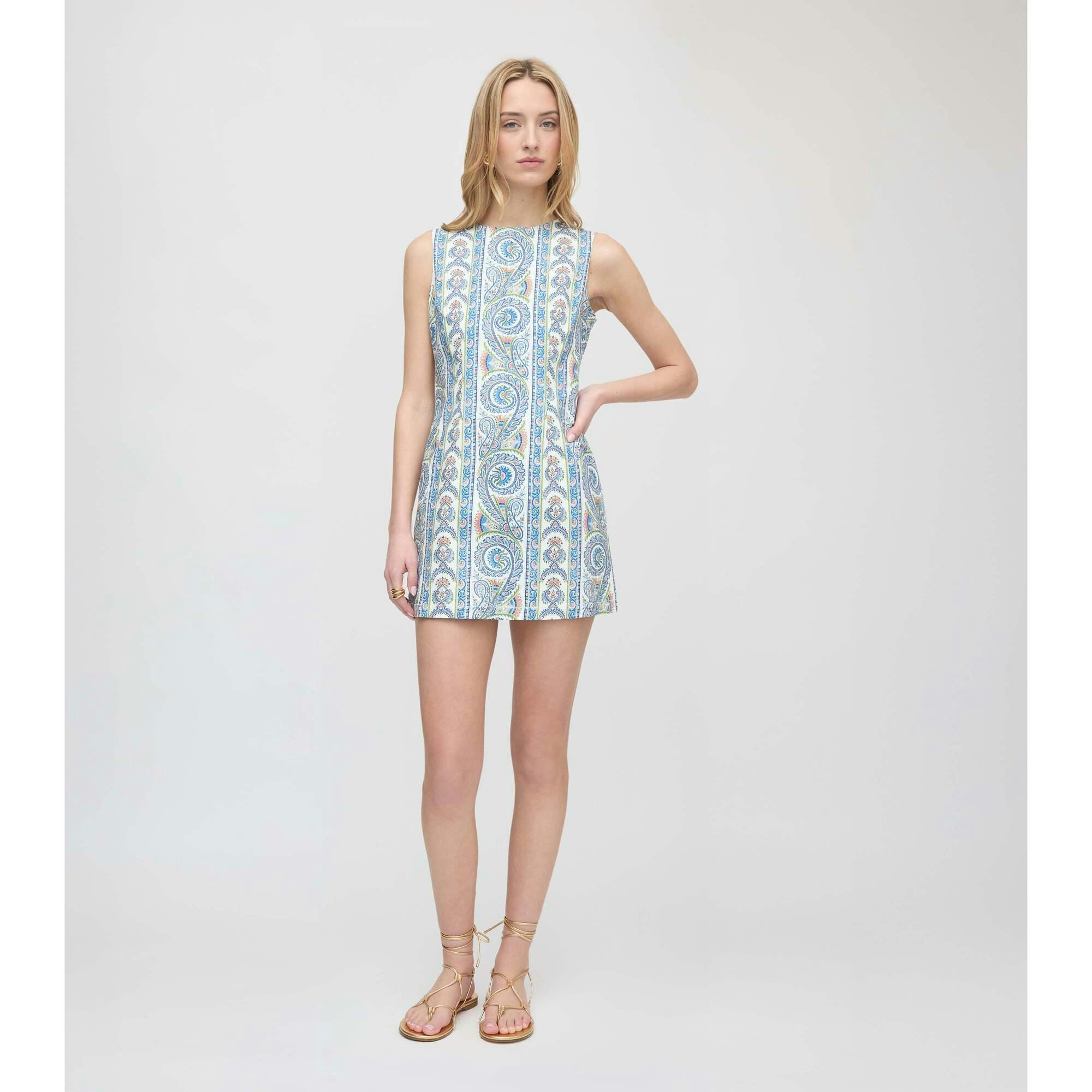 The Viola Dress - Blue Corsica Paisley
