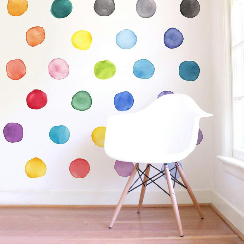 Watercolor Dots • Rainbow • Large • Peel-and-Stick Wall Decals