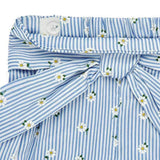 Blue Striped Daisy Shorts
